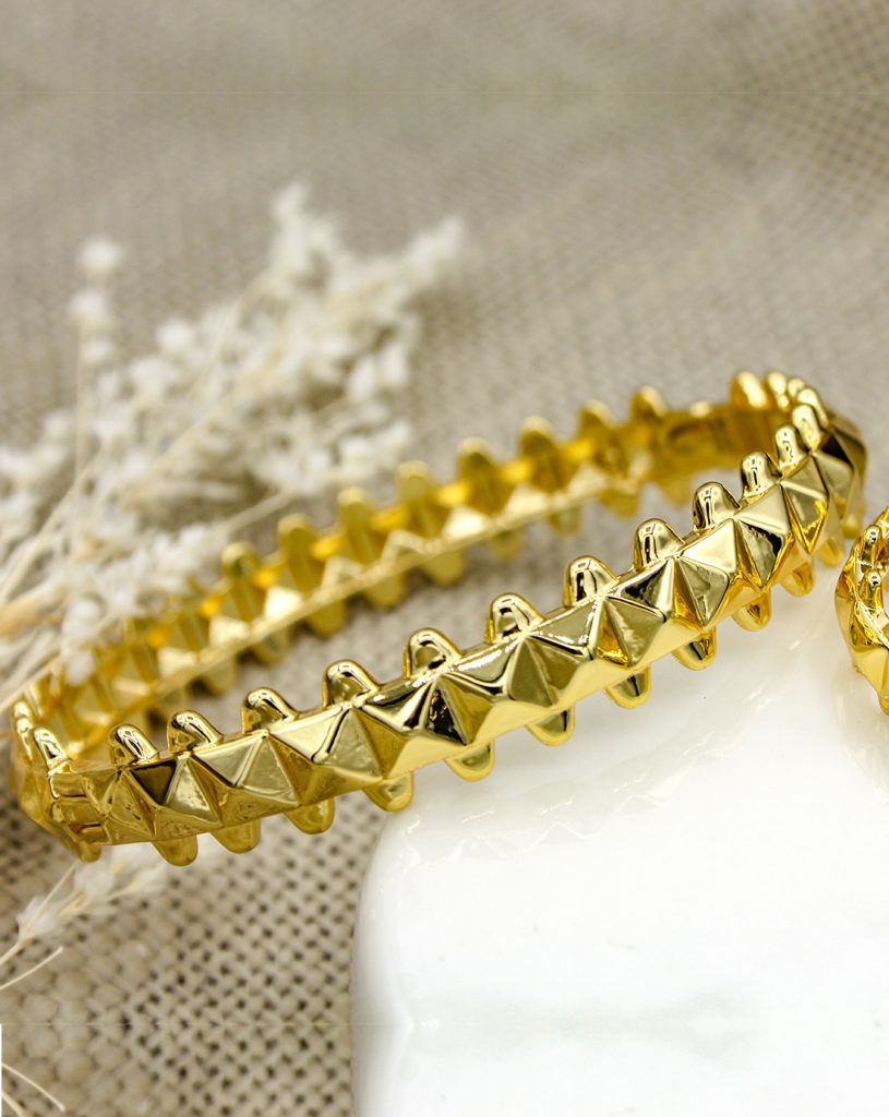 Bracelet Italien DIY FUGLUS | Charnières Acier Inoxydable Or 9 Mm | Modulable & Réglable | Style Rétro & Personnalisable